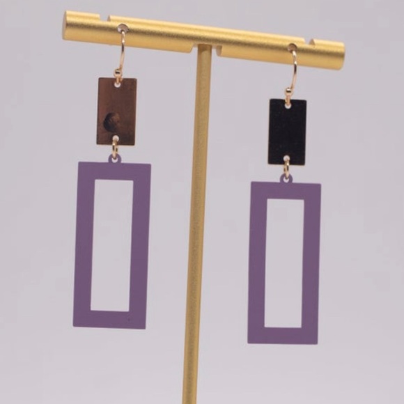 Matte Purple Color Pop Earrings NEW - Picture 1 of 1